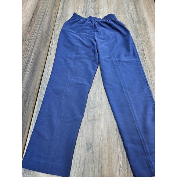 Blair Women's Size 12P Blue Rayon Polyester Blend Elastic Back Waist Pants - Picture 6 of 8